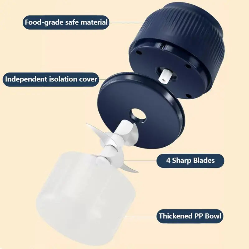 USB Rechargeable Mini Electric Food Chopper Portable Garlic Grinder