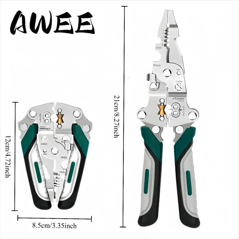 Multifunctional Electrical Cable Stripper Cutter Crimper Pliers