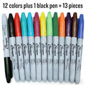 [Permanent Markers] 13pcs (12 Colors Plus 1 Black) Permanent Markers, Quick-Drying And Stain-Resistant Ink, Suitable for Daily Office Use, Box Marking Pens