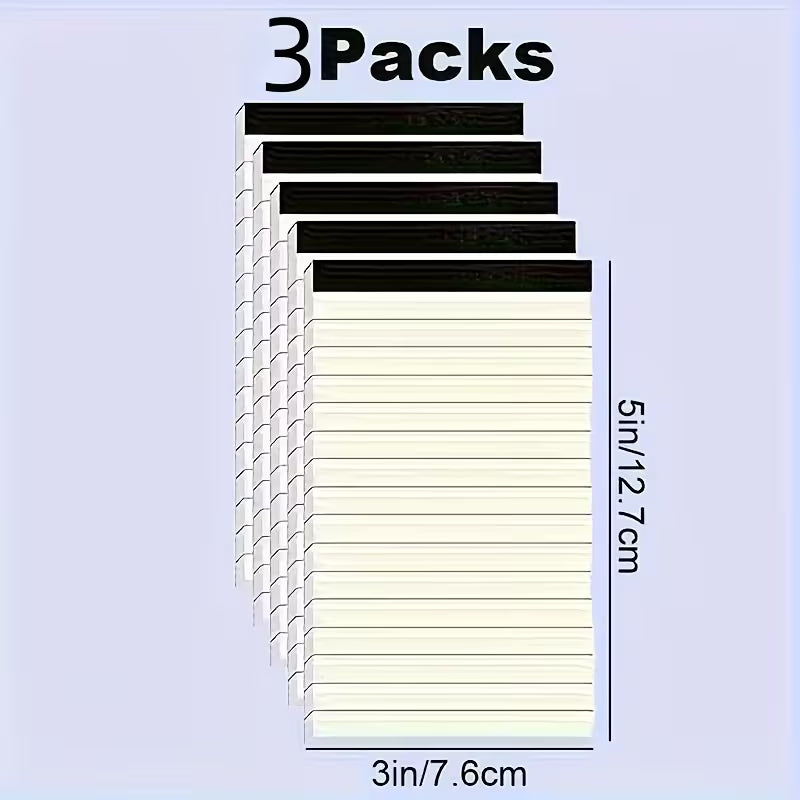 [3-Pack Grid Notebook] 3-Pack, Grid Notebook, Writing Pad, 3 X 5 Inch Grid Writing Pad, 30 Sheets Per Book, Ideal for School, Office, Study Supplies, Back-to-School Season, Libretas, School Notebooks, Notebooks, Exquisite School Supplies, School, Books