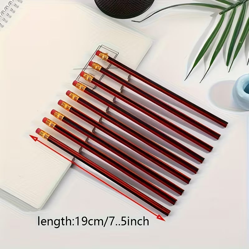 Pack of 50 HB Pencils with Eraser, 10pcs/Pack, Ideal for Writing, Student Drawing And Artistic Creation - Ideal for School, Office And Creative Use