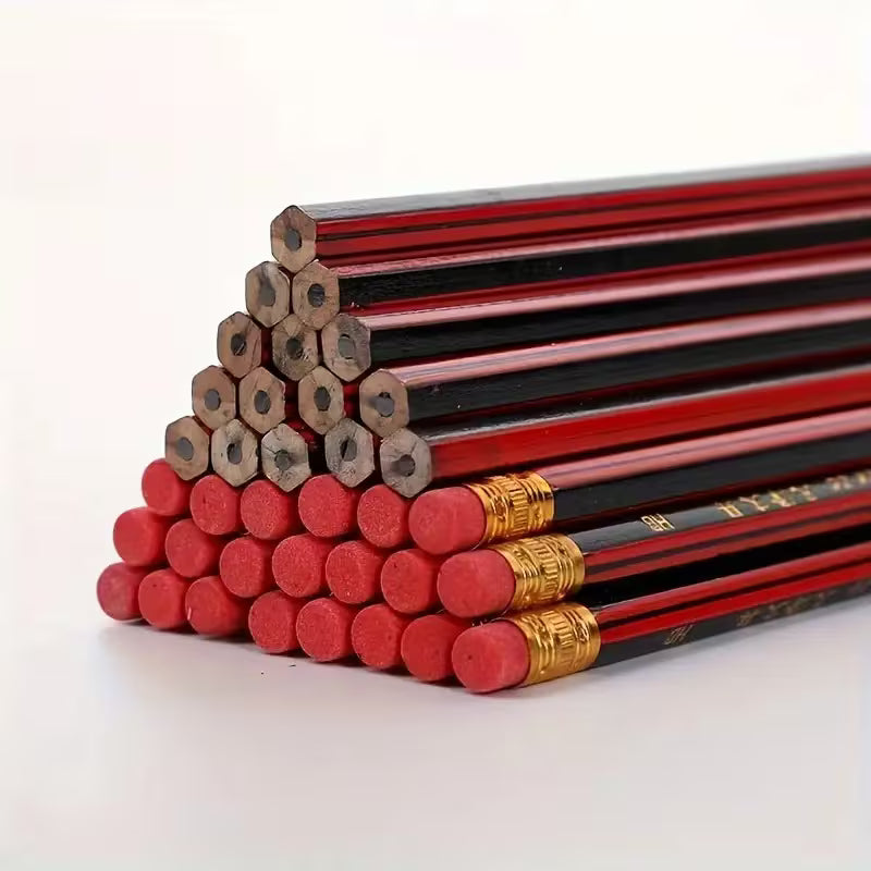 Pack of 50 HB Pencils with Eraser, 10pcs/Pack, Ideal for Writing, Student Drawing And Artistic Creation - Ideal for School, Office And Creative Use