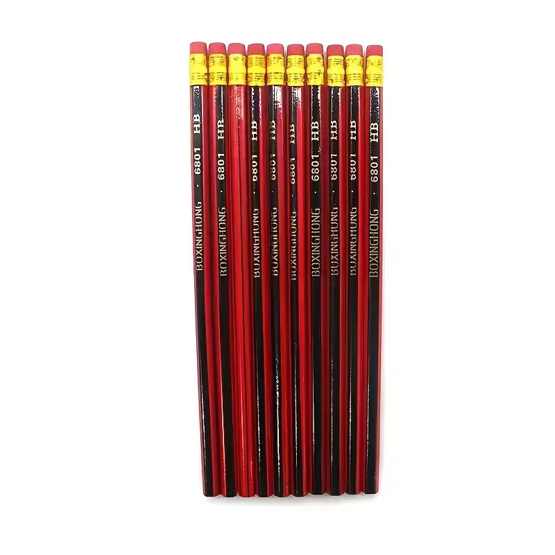Pack of 50 HB Pencils with Eraser, 10pcs/Pack, Ideal for Writing, Student Drawing And Artistic Creation - Ideal for School, Office And Creative Use