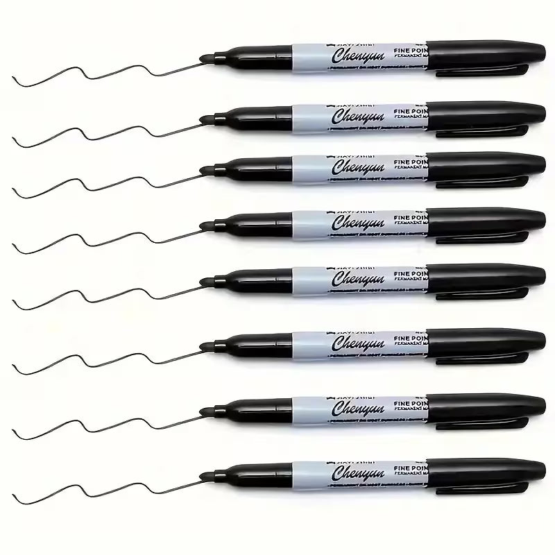 2-Pcs Fine Tip Permanent Markers - Quick-Drying, Waterproof 1mm Fine Tip, Smooth Writing and No Feathering, Black Ink for Office, School, Art, Labeling - Suitable for Professionals, Students, Gift Wrapping - Durable Permanent Markers Sourced from Lucky Hu