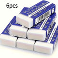 6pcs of Soft And Easy-To-Clean 2B Plastic Erasers - White, Rectangular, Made of PVC Material, Suitable for Art And Craft Projects, Crafting Supplies | Rectangular Eraser | Smooth Surface for Pencil Erasing
