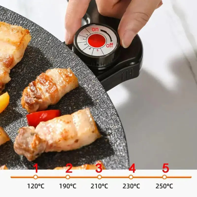 Portable Electric Indoor BBQ Griddle Pan