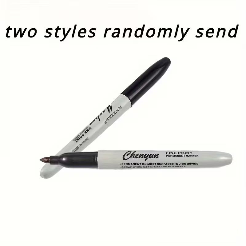 2-Pcs Fine Tip Permanent Markers - Quick-Drying, Waterproof 1mm Fine Tip, Smooth Writing and No Feathering, Black Ink for Office, School, Art, Labeling - Suitable for Professionals, Students, Gift Wrapping - Durable Permanent Markers Sourced from Lucky Hu