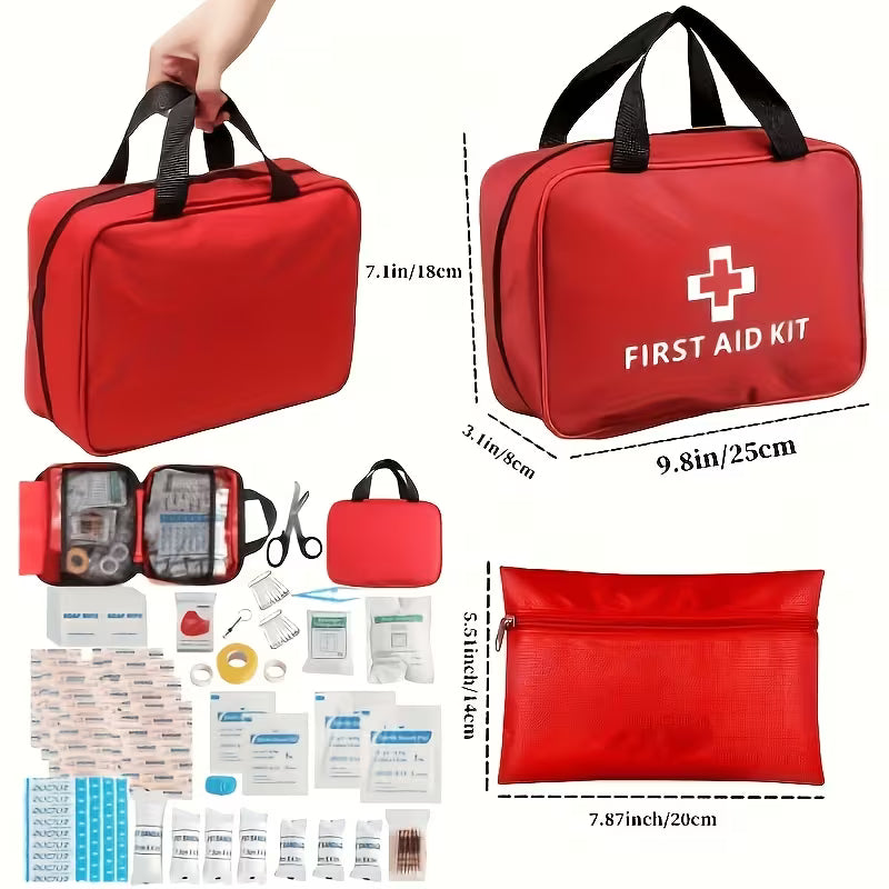 Compact Emergency First Aid Kit for Home & Car