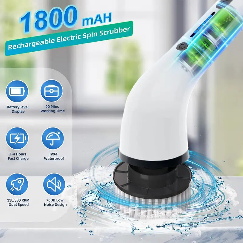 Summer Sale Electric Shower Scrubber IPX7 Waterproof for Bathroom Kitchen