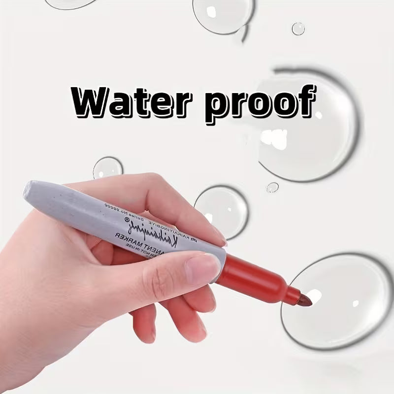 [Permanent Markers] 13pcs (12 Colors Plus 1 Black) Permanent Markers, Quick-Drying And Stain-Resistant Ink, Suitable for Daily Office Use, Box Marking Pens
