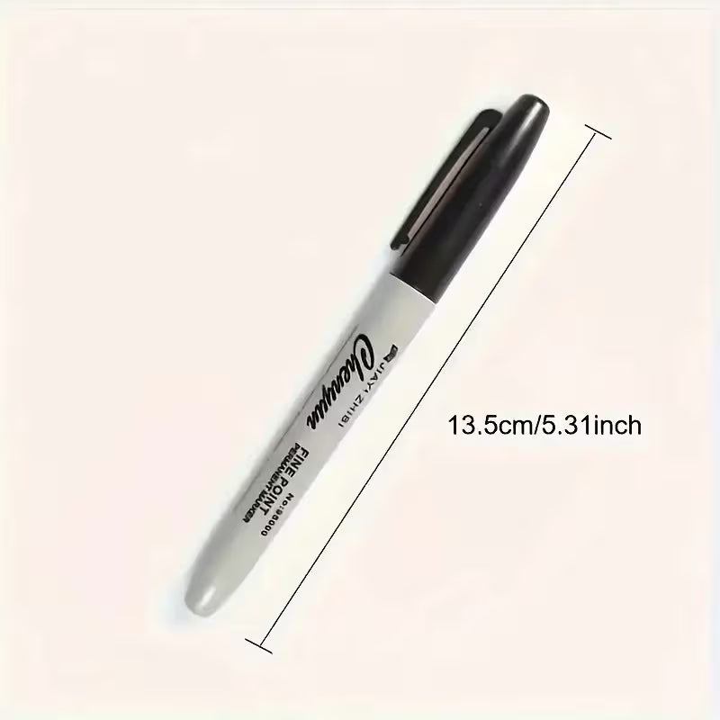 2-Pcs Fine Tip Permanent Markers - Quick-Drying, Waterproof 1mm Fine Tip, Smooth Writing and No Feathering, Black Ink for Office, School, Art, Labeling - Suitable for Professionals, Students, Gift Wrapping - Durable Permanent Markers Sourced from Lucky Hu
