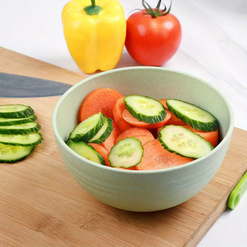 4pcs Non-Breakable Cereal Bowl Set - 24oz PP Plastic Bowls for Soup/Rice/Cereal - Microwave and Dishwasher Safe - Lightweight Tableware - Shatterproof Design for Home, Camping and Gifts (4 Colors)