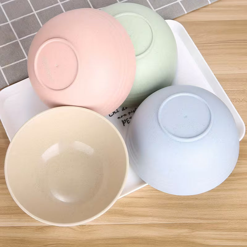 4pcs Non-Breakable Cereal Bowl Set - 24oz PP Plastic Bowls for Soup/Rice/Cereal - Microwave and Dishwasher Safe - Lightweight Tableware - Shatterproof Design for Home, Camping and Gifts (4 Colors)