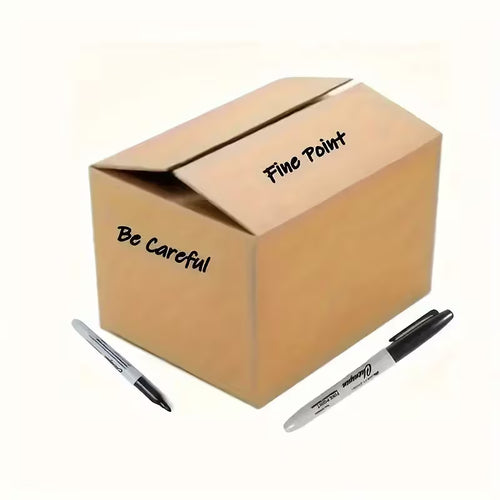 2-Pcs Fine Tip Permanent Markers - Quick-Drying, Waterproof 1mm Fine Tip, Smooth Writing and No Feathering, Black Ink for Office, School, Art, Labeling - Suitable for Professionals, Students, Gift Wrapping - Durable Permanent Markers Sourced from Lucky Hu