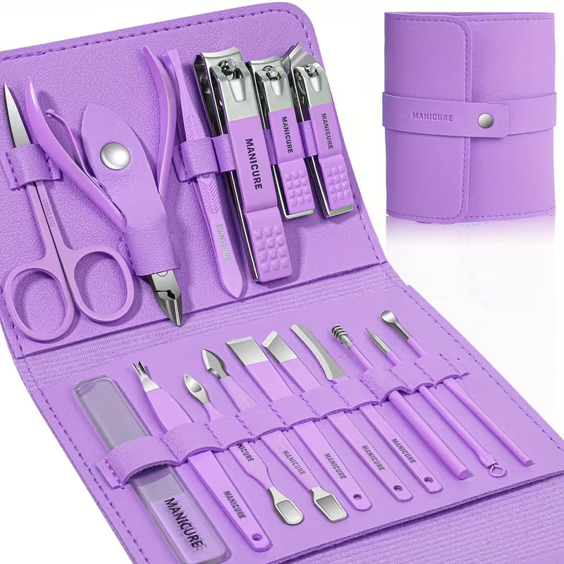 1 Sets Of 16 Premium Stainless Steel Manicure